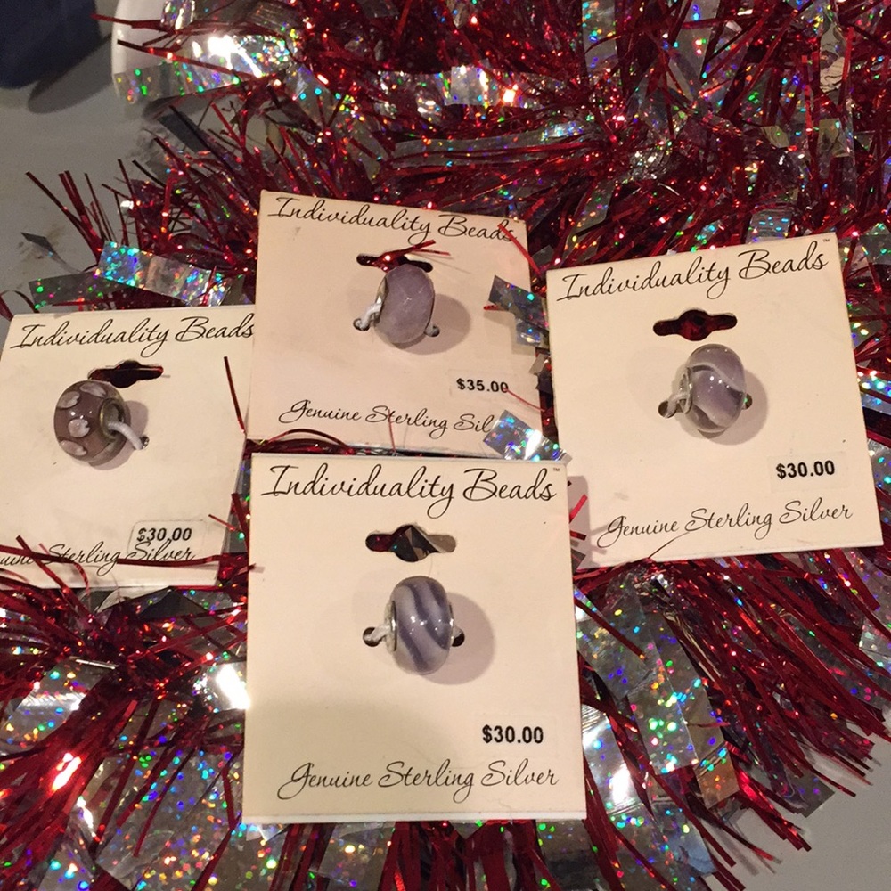 Sterling Silver Glass Beads Charms